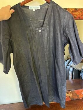 Luciano Barbera Blancs 100% Linen Top — IT 40 (US 6/8) — Made in Italy — Barely